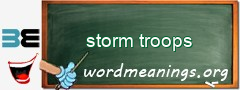 WordMeaning blackboard for storm troops